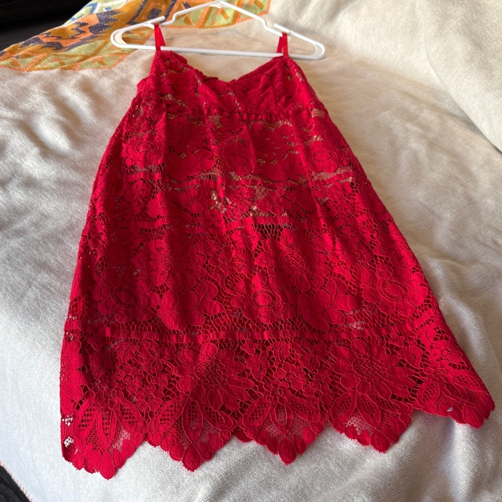 For Love And Lemons Scarlet Lace Midi Dress
